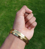 Sikh Kara Gold plated 22ct Look Wide Kada Singh Kaur Khalsa Religious Bangle T15