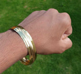 Sikh Kara Gold plated 22ct Look Wide Kada Singh Kaur Khalsa Religious Bangle T15