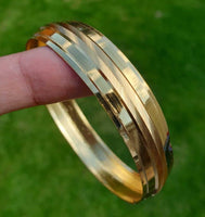 Sikh Kara Gold plated 22ct Look Wide Kada Singh Kaur Khalsa Religious Bangle T15