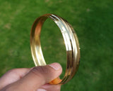 Sikh Kara Gold plated 22ct Look Wide Kada Singh Kaur Khalsa Religious Bangle T15