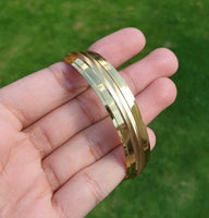 Sikh Kara Gold plated 22ct Look Wide Kada Singh Kaur Khalsa Religious Bangle T15