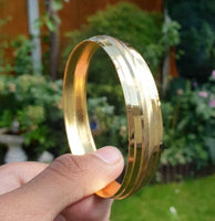 Sikh Kara Gold plated 22ct Look Wide Kada Singh Kaur Khalsa Religious Bangle T15