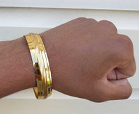 Sikh Kara Gold plated 22ct Look Wide Kada Singh Kaur Khalsa Religious Bangle T15