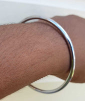 Chrome Plated Kara Silver Smooth Sikh Bracelet Singh Kaur Khalsa Bangle T14 NEW