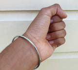 Chrome Plated Kara Silver Smooth Sikh Bracelet Singh Kaur Khalsa Bangle T14 NEW
