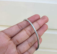 Chrome Plated Kara Silver Smooth Sikh Bracelet Singh Kaur Khalsa Bangle T14 NEW