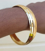 Sikh Kara Gold plated 22ct Look Wide Kada Singh Kaur Khalsa Religious Bangle T15