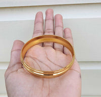 Sikh Kara Gold plated 22ct Look Wide Kada Singh Kaur Khalsa Religious Bangle T15