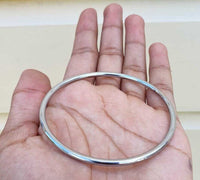 Chrome Plated Kara Silver Smooth Sikh Bracelet Singh Kaur Khalsa Bangle T14 NEW