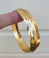 Sikh Kara Gold plated 22ct Look Wide Kada Singh Kaur Khalsa Religious Bangle T15