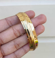 Sikh Kara Gold plated 22ct Look Wide Kada Singh Kaur Khalsa Religious Bangle T15