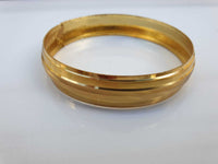 Sikh Kara Gold plated 22ct Look Wide Kada Singh Kaur Khalsa Religious Bangle T15