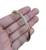 Stainless Steel Kara Sikh Bangle Brass Line Thin Bracelet Singh Khalsa Kada S19