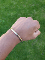 Stainless Steel Kara Sikh Bangle Brass Line Thin Bracelet Singh Khalsa Kada S19