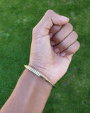 Stainless Steel Kara Sikh Bangle Brass Line Thin Bracelet Singh Khalsa Kada S19