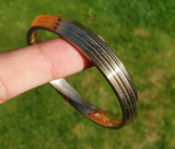 Sikh Brass Kara 22 Ct Gold Look Seven Lines Design Bangle Singh Khalsa Kada S20