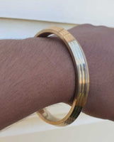 Sikh Brass Kara 22 Ct Gold Look Seven Lines Design Bangle Singh Khalsa Kada S20