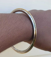 Stainless Steel Kara Sikh Bangle Brass Line Thin Bracelet Singh Khalsa Kada S19