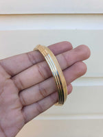 Sikh Brass Kara 22 Ct Gold Look Seven Lines Design Bangle Singh Khalsa Kada S20