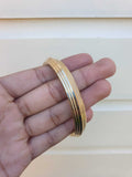 Sikh Brass Kara 22 Ct Gold Look Seven Lines Design Bangle Singh Khalsa Kada S20