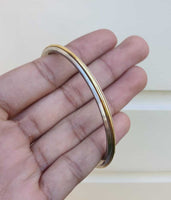 Stainless Steel Kara Sikh Bangle Brass Line Thin Bracelet Singh Khalsa Kada S19