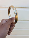 Sikh Brass Kara 22 Ct Gold Look Seven Lines Design Bangle Singh Khalsa Kada S20