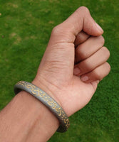 Sarbloh Iron Kara Smooth Round Engraved Sikh Kada Singh Kaur Khalsa Bangle S23K Handmade Karra design