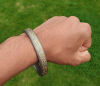 Sarbloh Iron Kara Smooth Round Engraved Sikh Kada Singh Kaur Khalsa Bangle S23K Handmade Karra design