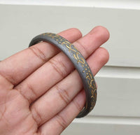 Sarbloh Iron Kara Smooth Round Engraved Sikh Kada Singh Kaur Khalsa Bangle S23K Handmade Karra design