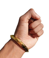 Gold Plated Kara Hindu Luck Bangle Om Namo Shivay Engraving Healing Bracelet S25