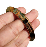 Gold Plated Kara Hindu Luck Bangle Om Namo Shivay Engraving Healing Bracelet S25