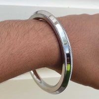Stainless Steel Kara Sikh Bangle Brass Line Smooth Round Kada Singh Bracelet S27
