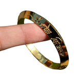 Gold Plated Kara Hindu Luck Bangle Om Namo Shivay Engraving Healing Bracelet S25