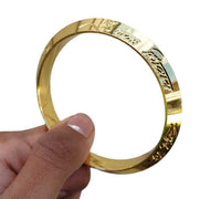Gold Plated Kara Hindu Luck Bangle Om Namo Shivay Engraving Healing Bracelet S25