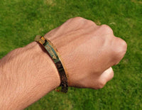 Gold Plated Kara Hindu Luck Bangle Om Namo Shivay Engraving Healing Bracelet S25