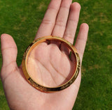 Gold Plated Kara Hindu Luck Bangle Om Namo Shivay Engraving Healing Bracelet S25