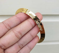 Gold Plated Kara Hindu Luck Bangle Om Namo Shivay Engraving Healing Bracelet S25