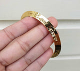 Gold Plated Kara Hindu Luck Bangle Om Namo Shivay Engraving Healing Bracelet S25