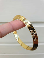 Gold Plated Kara Hindu Luck Bangle Om Namo Shivay Engraving Healing Bracelet S25