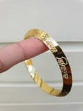 Gold Plated Kara Hindu Luck Bangle Om Namo Shivay Engraving Healing Bracelet S25