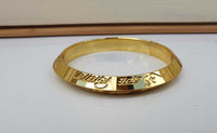 Gold Plated Kara Hindu Luck Bangle Om Namo Shivay Engraving Healing Bracelet S25