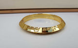 Gold Plated Kara Hindu Luck Bangle Om Namo Shivay Engraving Healing Bracelet S25