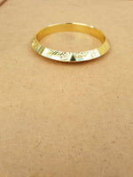 Gold Plated Kara Hindu Luck Bangle Om Namo Shivay Engraving Healing Bracelet S25