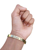 Brass Hindu Kara Good Luck Bangle Jai Mata Di Engraved Kada Healing Bracelet L20