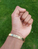 Brass Hindu Kara Good Luck Bangle Jai Mata Di Engraved Kada Healing Bracelet L20