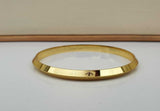 Sikh Khanda Kara Laser Engraved Gold Plated Bangle Singh Kaur Khalsa Kada CC34