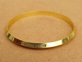 Sikh Khanda Kara Laser Engraved Gold Plated Bangle Singh Kaur Khalsa Kada CC34