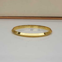 Sikh Khanda Kara Laser Engraved Gold Plated Bangle Singh Kaur Khalsa Kada CC34