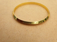 Sikh Khanda Kara Laser Engraved Gold Plated Bangle Singh Kaur Khalsa Kada CC34