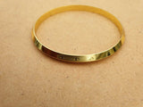 Sikh Khanda Kara Laser Engraved Gold Plated Bangle Singh Kaur Khalsa Kada CC34